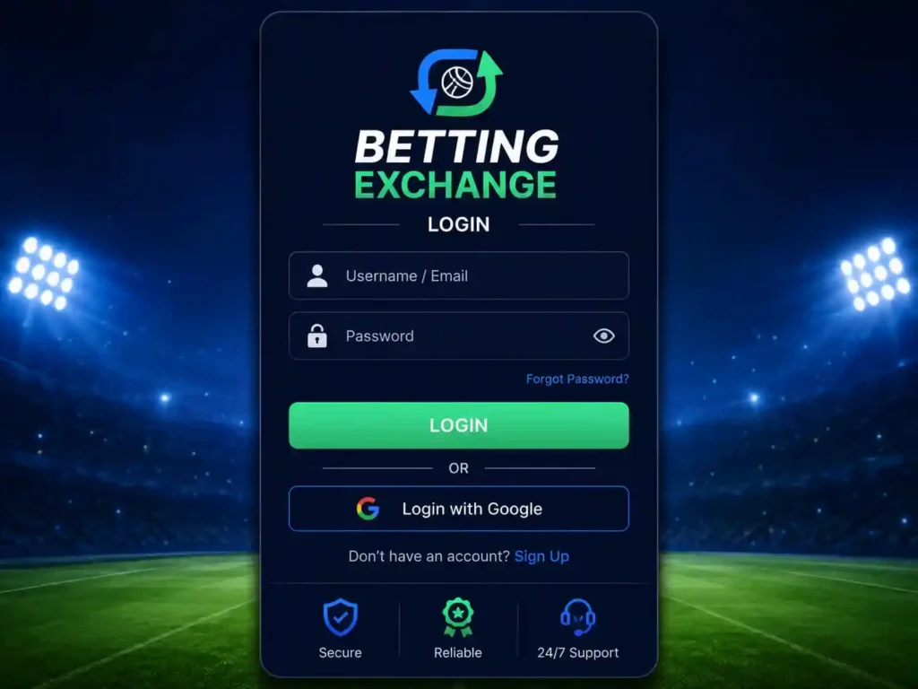 Betting exchange login